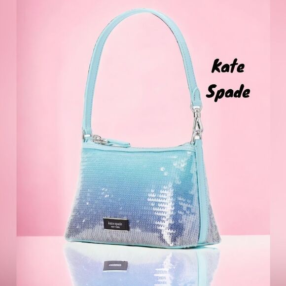 KATE SPADE NWT LULU OMBRÉ SEQUIN EAST WEST POCHETTE BAG - Picture 2 of 4